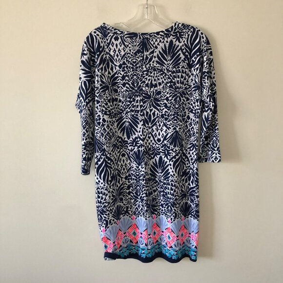 Lilly Pulitzer Blue White Cotton Shell Pattern Dress Sundress XS - Picture 12 of 13